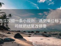 西瓜视频一条小规则:遇到单位标了吗就把结尾改摘要